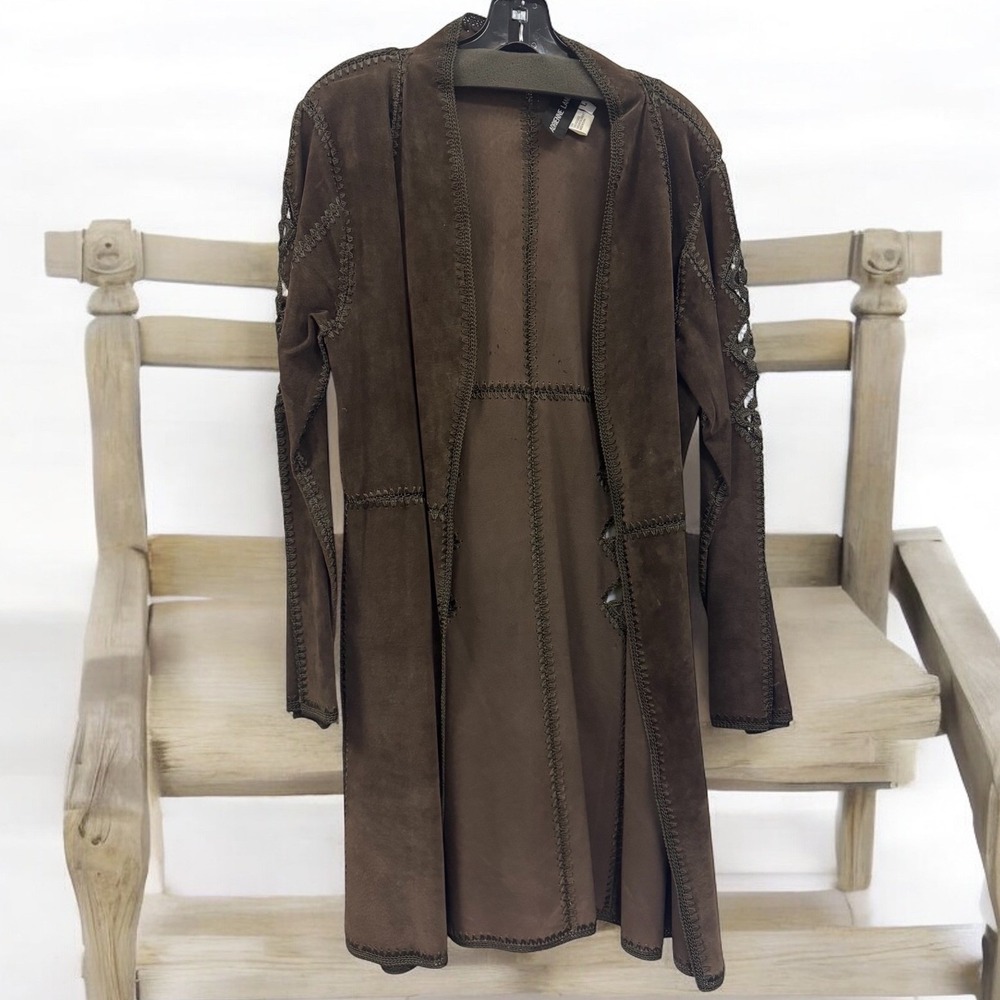 Vintage‎ Adrienne Landau Suede Crochet Cardigan Size S/M
